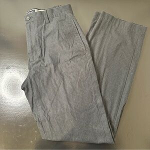 Banana Republic Black Pinstripe Cotton Trousers